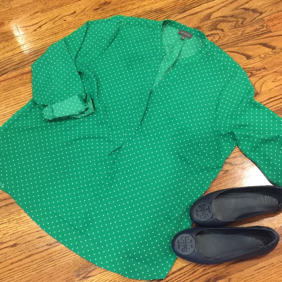 The Limited Tops - 🍀The Limited Kelly Green Polka Dot Top